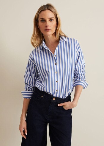 Phase Eight Stripe Shirts Blue Australia | US9517630